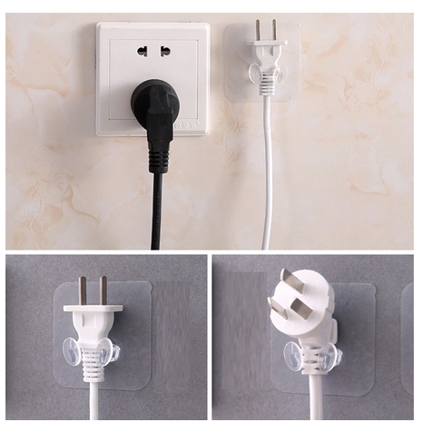 HL0102 Gantungan Colokan Kepala Kabel Transparan Cantolan Pelindung Tempel Dinding Import