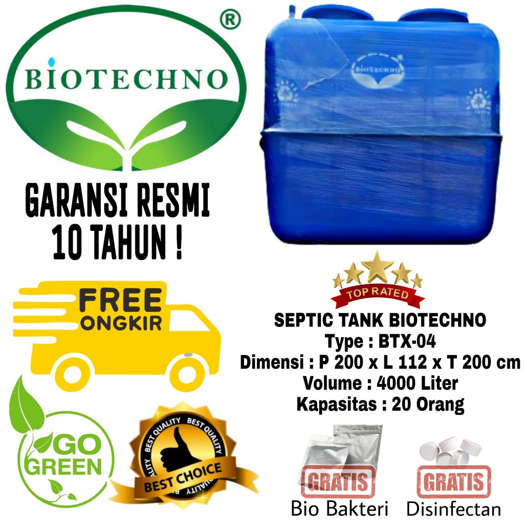 SepticTank Bio, Septic Tank BioFil, Septic Tank BIOTECHNO Terbaik 4000 Liter