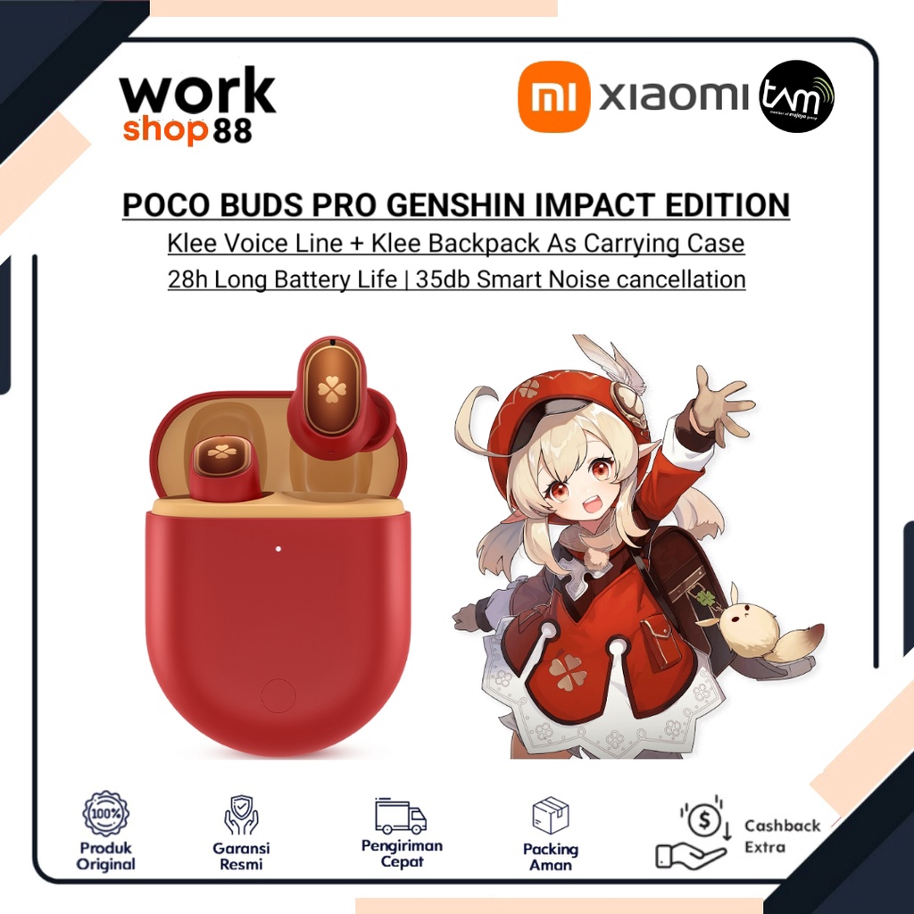 Baru Xiaomi Poco Buds Pro Genshin Impact Edition - New Original Garansi Resmi Nasional TAM - ANC 35d