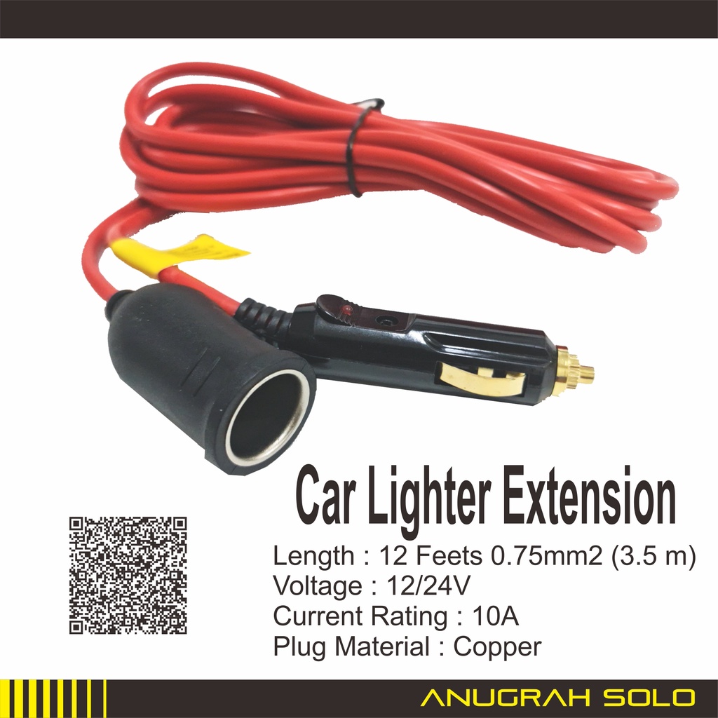 Kabel Colokan Mobil Cigarette Lighter Extension Colokan Rokok Mobil