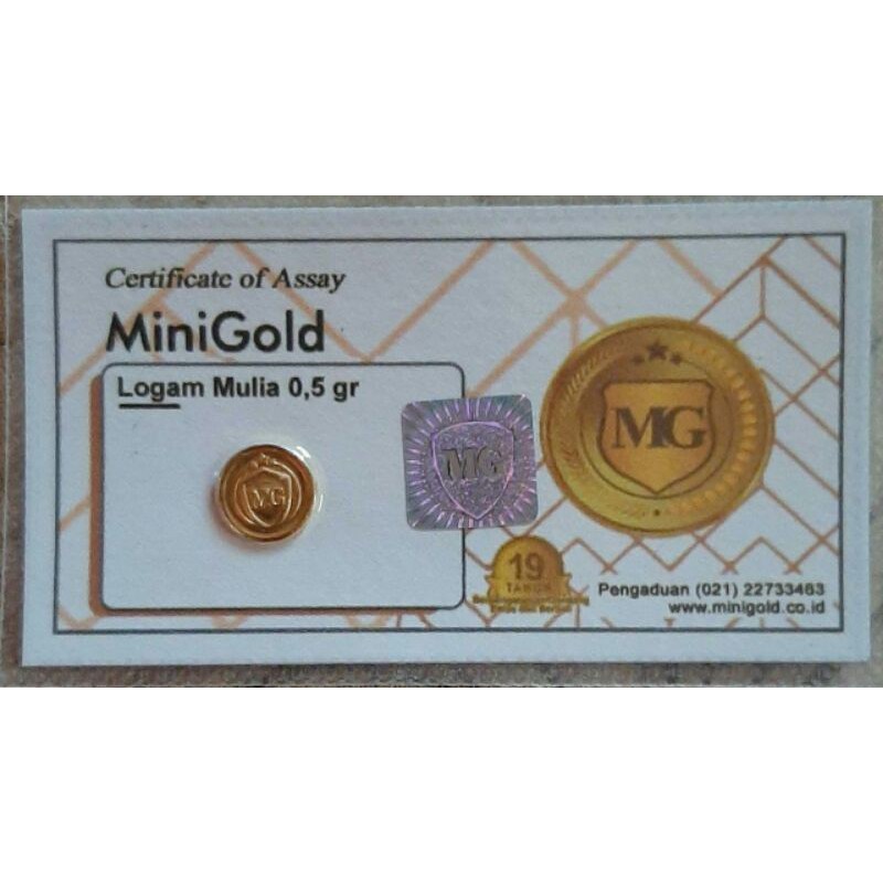Mini Gold mas murni 24 karat 0,5 gram