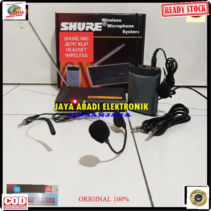 G85 SHURE MIC WIRELESS SYSTEM SINGLE HEADSET BANDO KLIP ON KANCING KERAH MIK WIRELESS MIKROPHONE PROFESIONAL PRO KARAOKE AUDIO SOUND VOKAL PANGGUNG DJ STUDIO JEPIT BAJU CONDENSOR SENSITIF AUX BISA SEGALA JENIS AUDIO SUARA JERNIIH JARAK PAKAI 20-40 METER