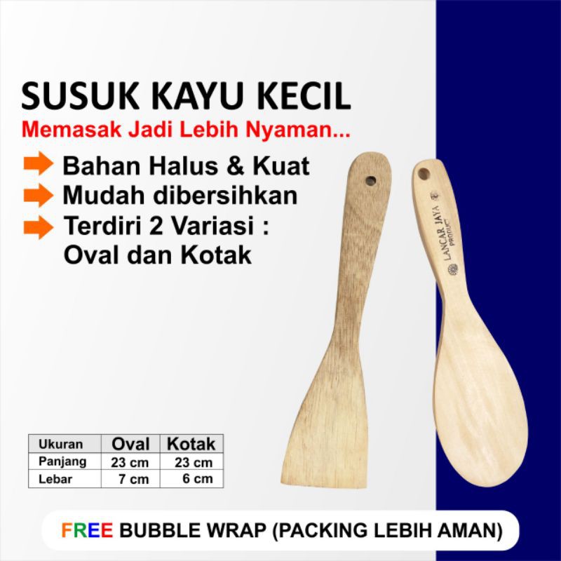 SPATULA KAYU - SUSUK KAYU - SUTIL KAYU - SPATULA TEFLON MINI