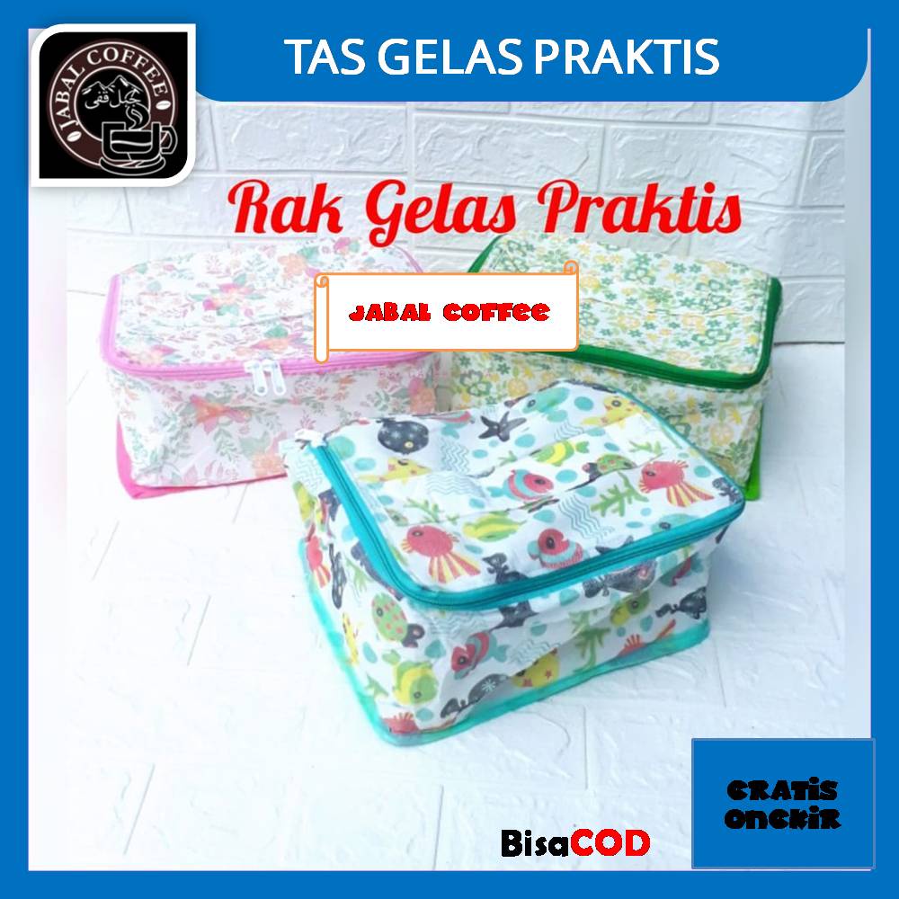 Tas Penyimpan Gelas Anti Debu / Tas Gelas Alas Triplek Isi Satu Lusin Gelas / Tatakan Gelas 100 Gram 17