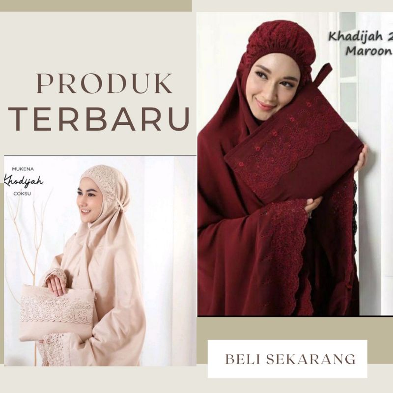 Mukena Dewasa Khadijah Free Tas Cantik Bahan Katun Premium Mukenah Renda Jumbo Series Terbaru Murah 
