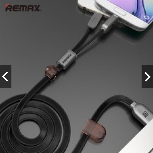 Remax 2 in 1 Cable Data &amp; Charging Binary Magnetic At The Same Time Magnet Iphone dan Android