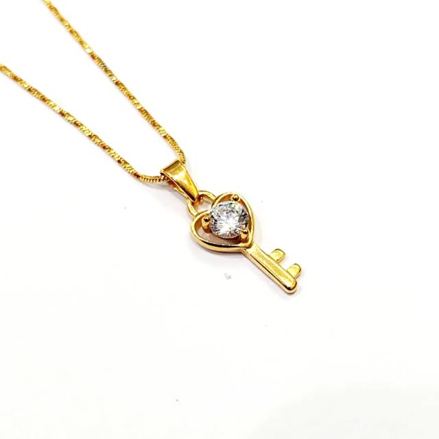 Promo kalung cantik titanium gold liontin kunci