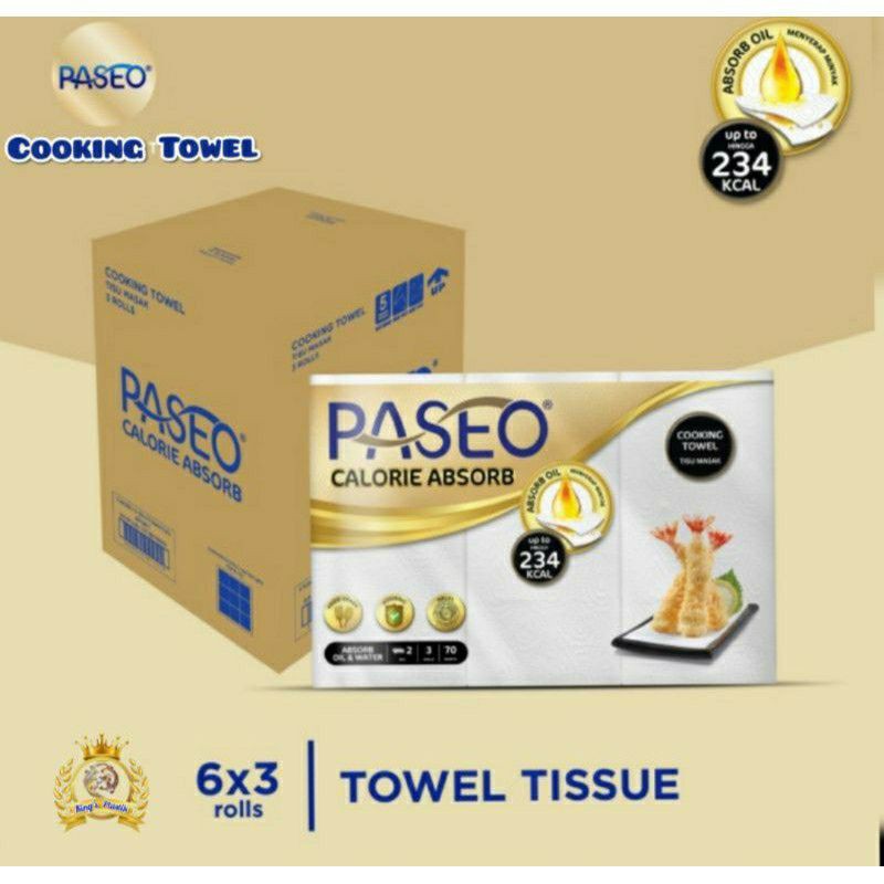 1 Dus Paseo Calorie absorbs Cooking Towel Roll White Emboss 70 sheets 6 × 3 Roll