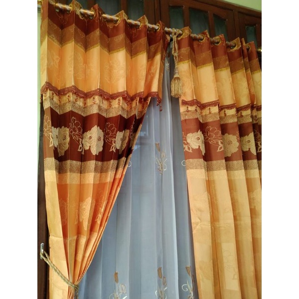 Gorden Jodha Poni Tempel Hordeng Jodha Gorden Tirai Gorden Hordeng Plisket Motif Gorden Poni