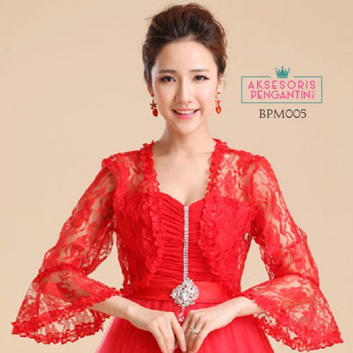 [PRODUK TERLARIS] AKSESORIS PESTA PENGANTIN BOLERO WEDDING MERAH BPM005