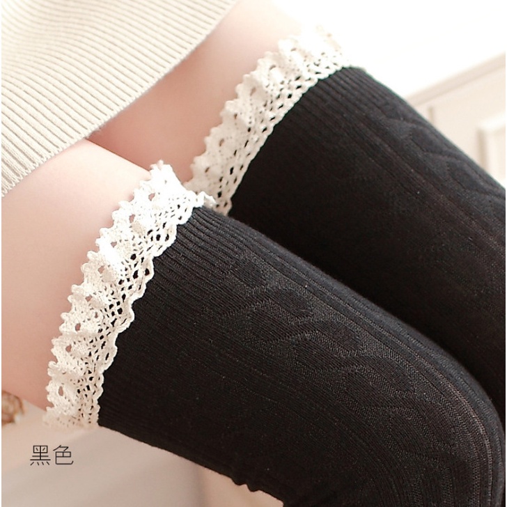 KT-05 overknee rajut lace kaos kaki sepaha winter musim dingin renda