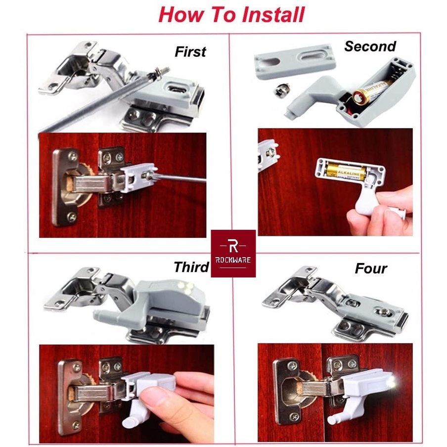 ROCKWARE LED Cabinet Hinge Light - Lampu Engsel LED Otomatis