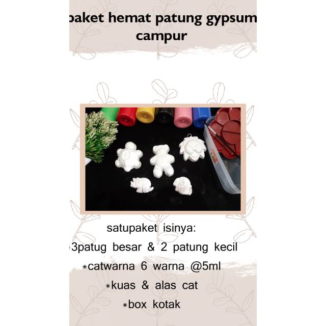 Patung gypsum warna/ paket patung gypsum