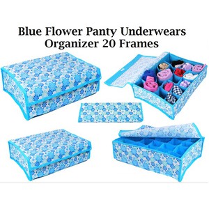 Panty Organizer 20 Frames - Blue Flower