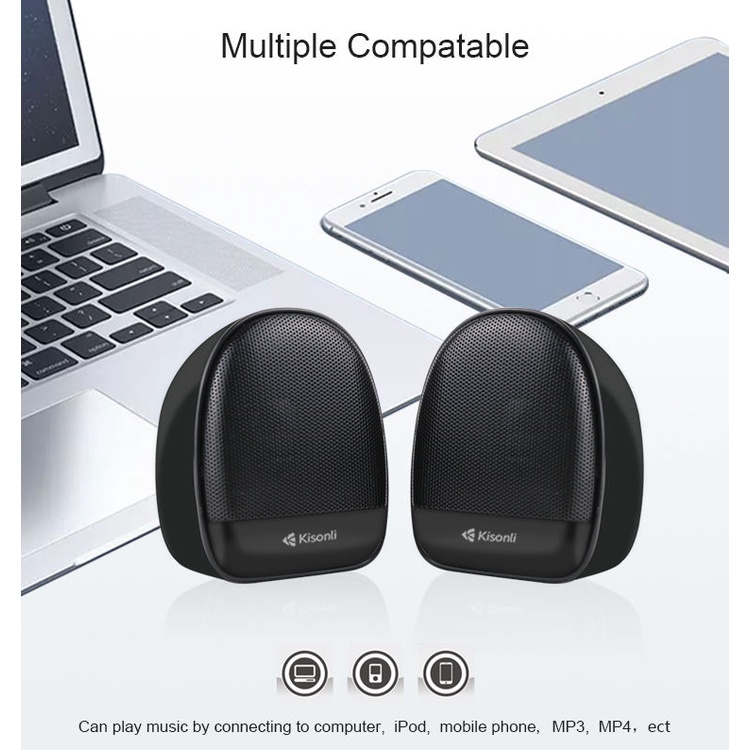 KISONLI Speaker Gaming Laptop/Komputer KS-08 Dual Bass With Volume Control-4