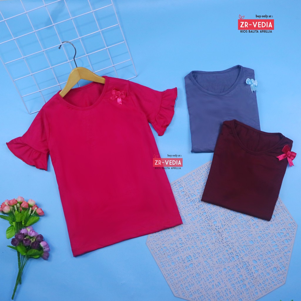 Safira Blouse uk 4-6 Tahun / IMPORT Kaos Anak Perempuan Baju Atasan Cewek Blus Kids Shirt Polos