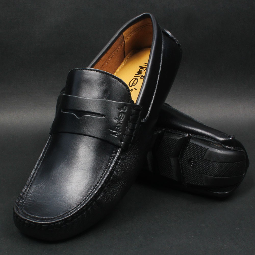 SEPATU KULIT SAPI ASLI LOAFERS / SEPATU SLOP CASUAL BAHAN 100% KULIT SAPI BERKUALITAS FR02 KILAP QI LEATHER