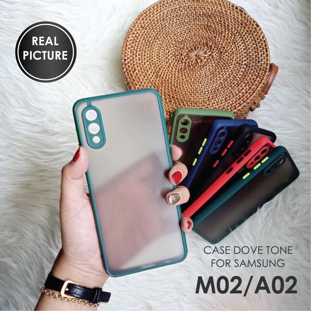 CASE HP SAMSUNG A02 SOFTCASE DOVE MATTE PLUS PELINDUNG CAMERA