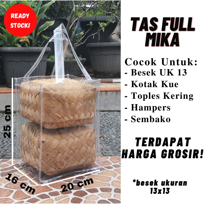 

Tas mika 20x16x25 Goodie bag Besek Souvenir Mika Bening Hampers Tebal | READY STOCK!!!