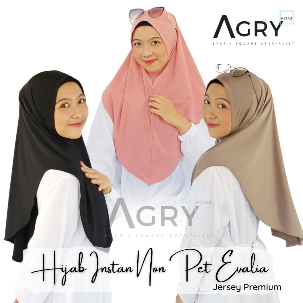 ᴀɢʀʏ Hijab Instan Non Pet Jersey Evalia