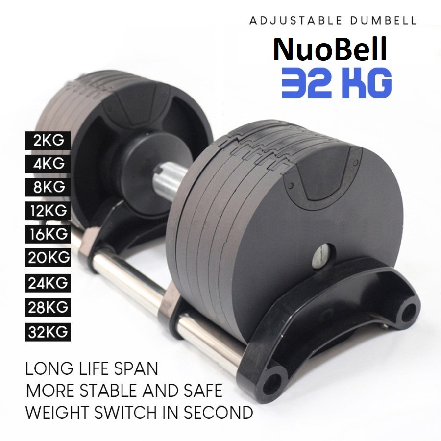 NUOBELL FLEXBELL 32KG Adjustable Dumbell BOWFLEX KETTLER PROFLEX ,POWERBLOCK ,Barbel,latihan beban, alat fitness rumahan, alat angkat berat ,alat olahraga ,alat gym,alat angkat beban