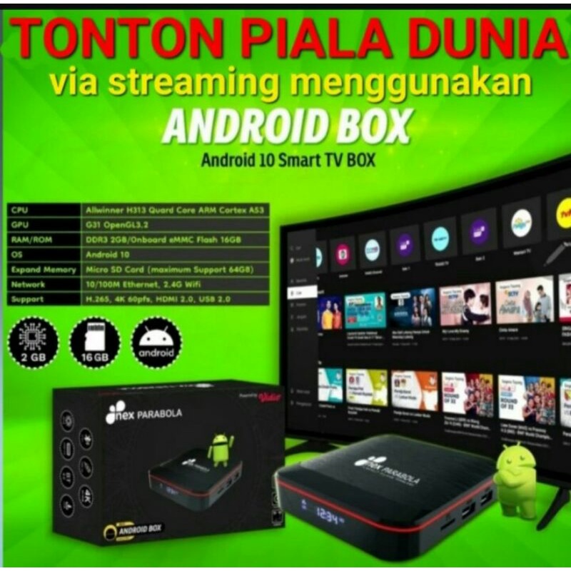 Android TV Box Nex Parabola Android 10