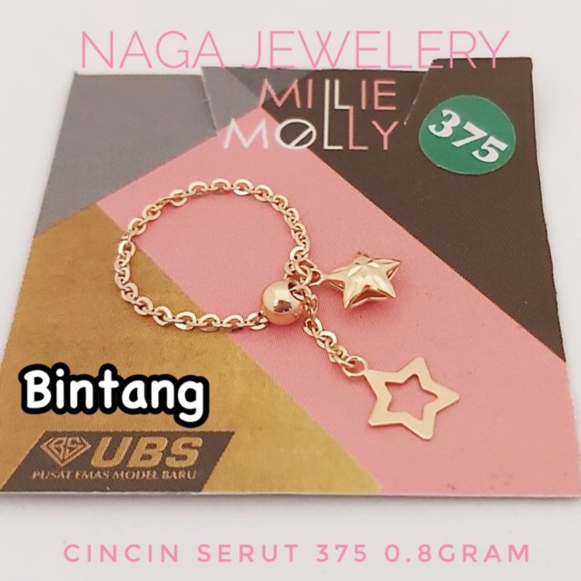 CINCIN SERUT VARIASI HATI BUNGA EMAS 375