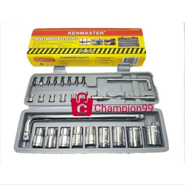 Kunci Sok Sock 27 PCS KENMASTER ORI/Socket Wrench Set KENMASTER 27 PCS