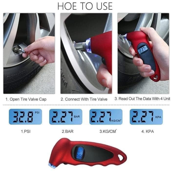 Alat Ukur Tekanan Angin Ban Digital / Digital Tire Gauge