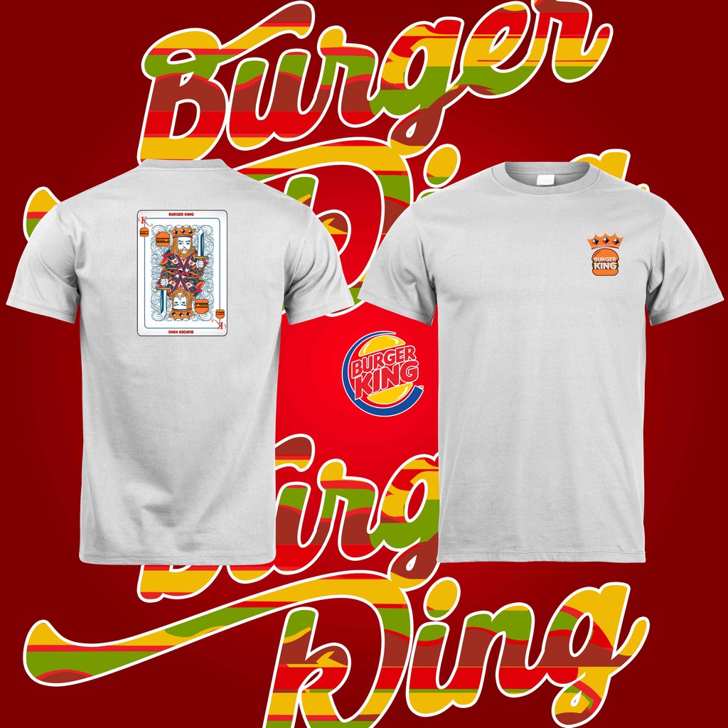 KAOS DISTRO T-shirt Burger Bridge Card King - HITAM PUTIH NAVY Kualitas premium SR_001