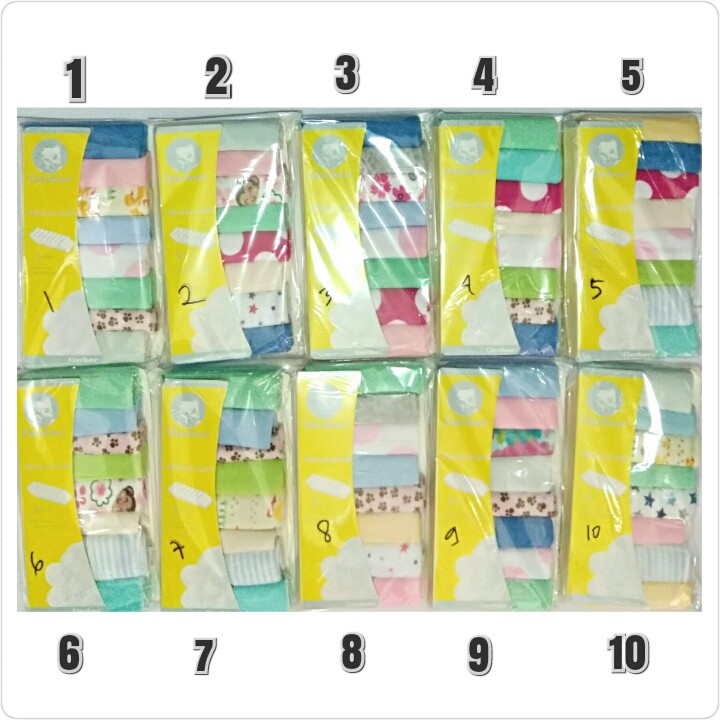 8pcs Gerber Wash cloth Sapu tangan bayi handuk kecil alt lap gumoh muntah baby