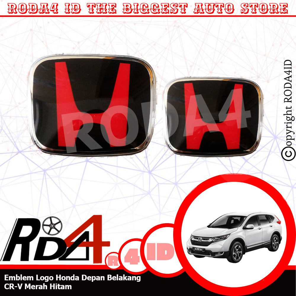 Emblem Logo Honda Depan Belakang All New CRV 2007 - 2011 Hitam Merah