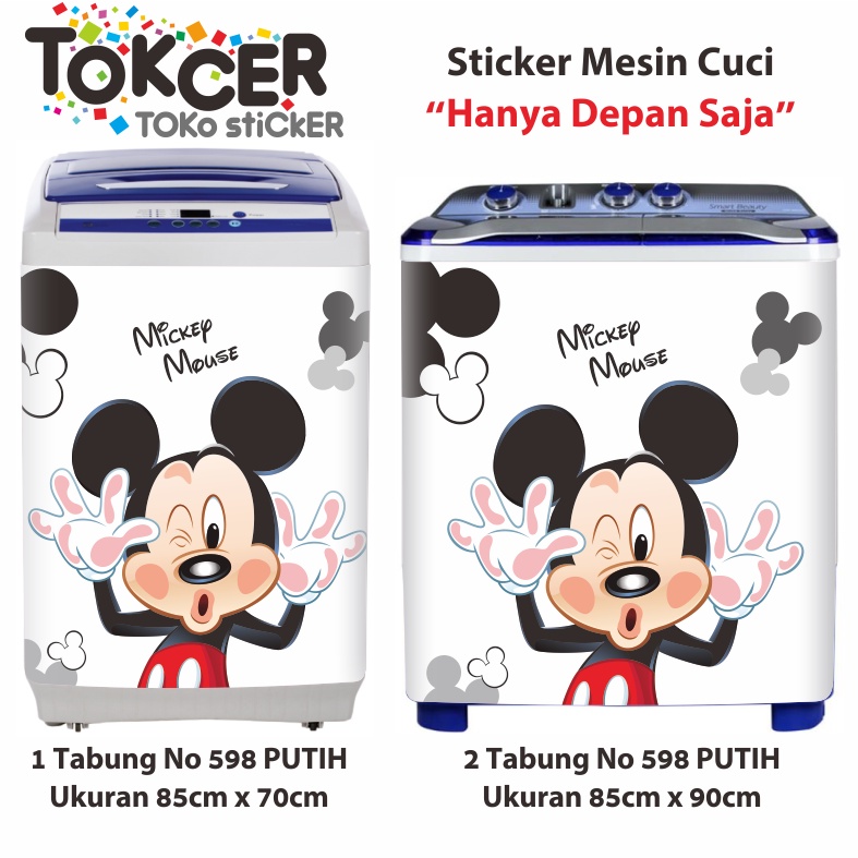 Stiker Mesin Cuci 1 atau 2 Tabung Motif Miki Mouse