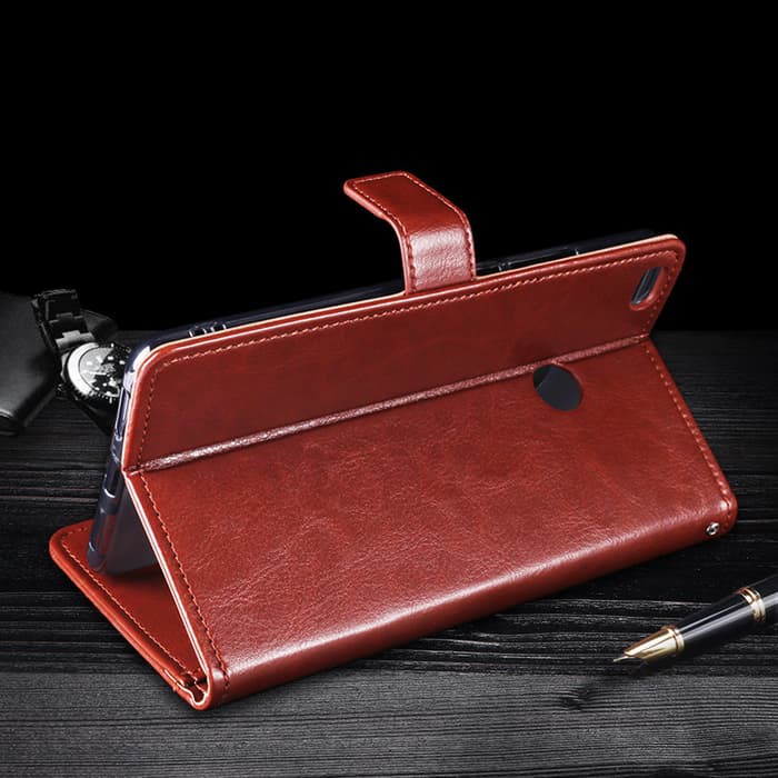 Leather FLIP COVER WALLET Xiaomi Mi Max 2 MiMax 2 case casing kulit hp Dijual