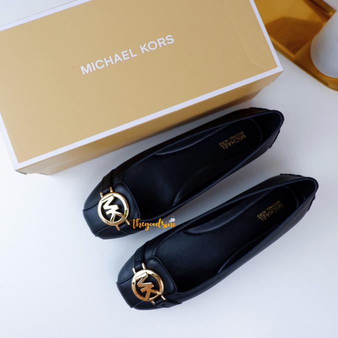 MICHAEL KORS FULTON FLAT SHOES BLACK GHW ORIGINAL
