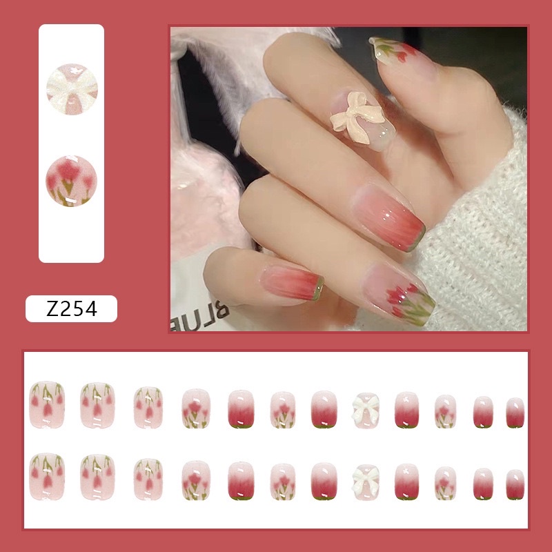 Kuku Palsu 【B34，lem cair】Nikah kuku Wedding False Nailart Pengantin Tangan