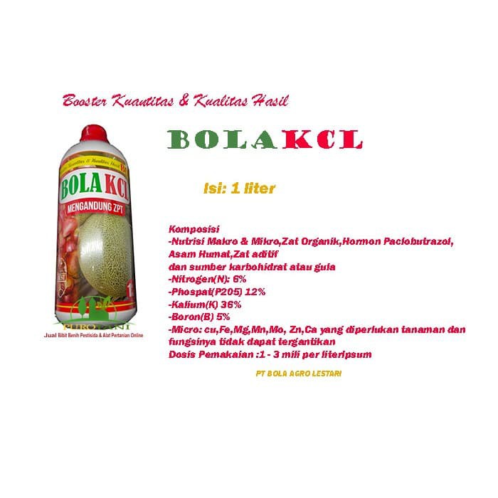 Bola KCL Pupuk Kalium Cair Plus ZPT booster buah