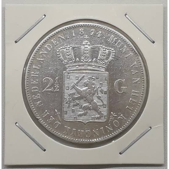 Koin Willem Koning III 2,5 Gulden Tahun 1874