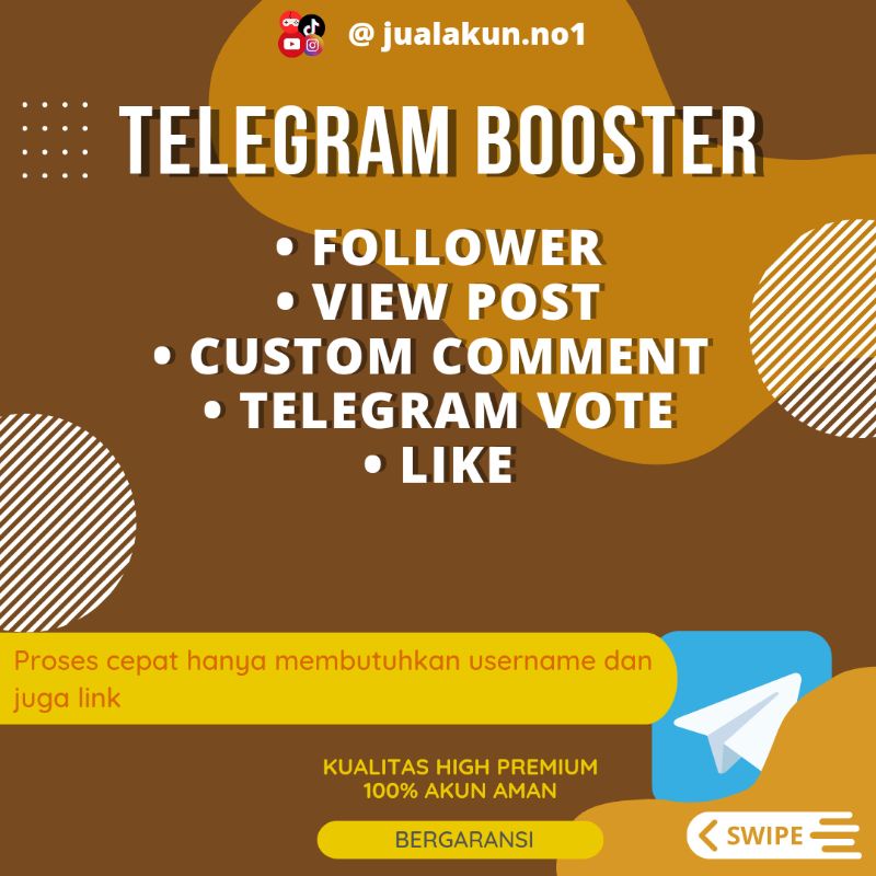 FOLLOWER Telegram Indonesia Real Aktif Quality High Premium