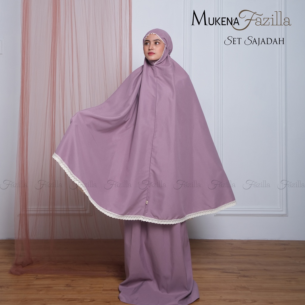 Mukena Dewasa Katun Premium Polos Fazilla Set Tas Sajadah Adem Lembut