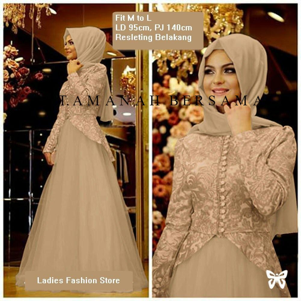 Dress Muslimah Panjang / Gaun Gamis Modern / Dress Gamis Wanita Murah / Gamis Syari / Baju Muslim Mo