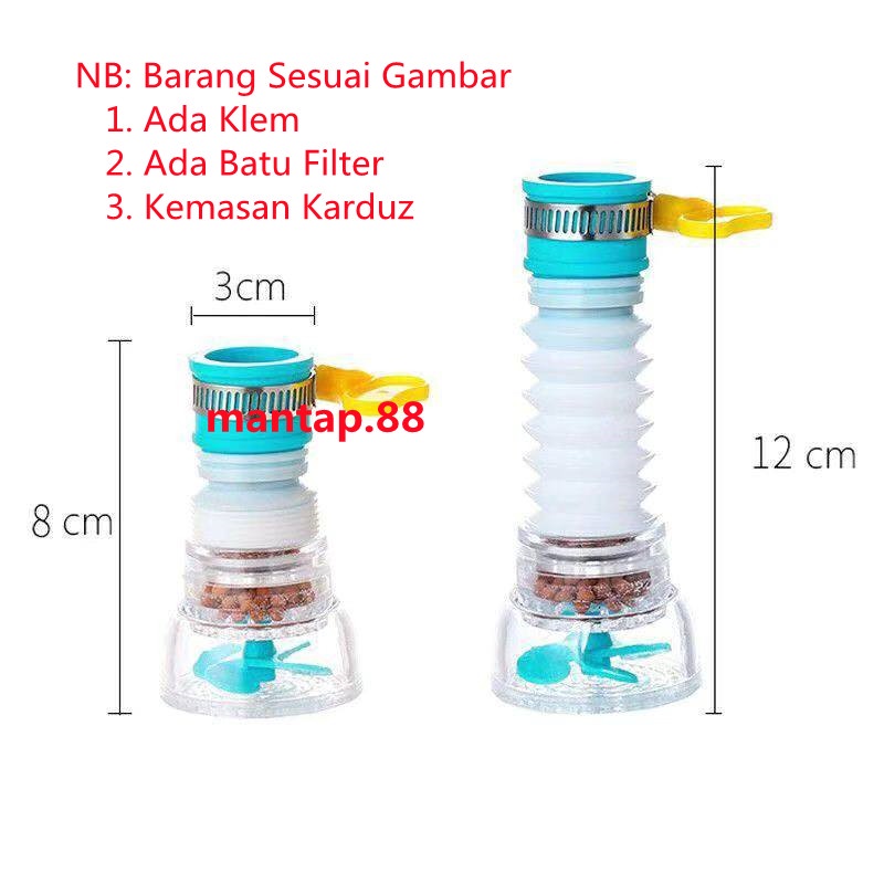 sambungan Kran Air Fleksibel Penyaring/Filter Air Keran Faucet (ada Klem)