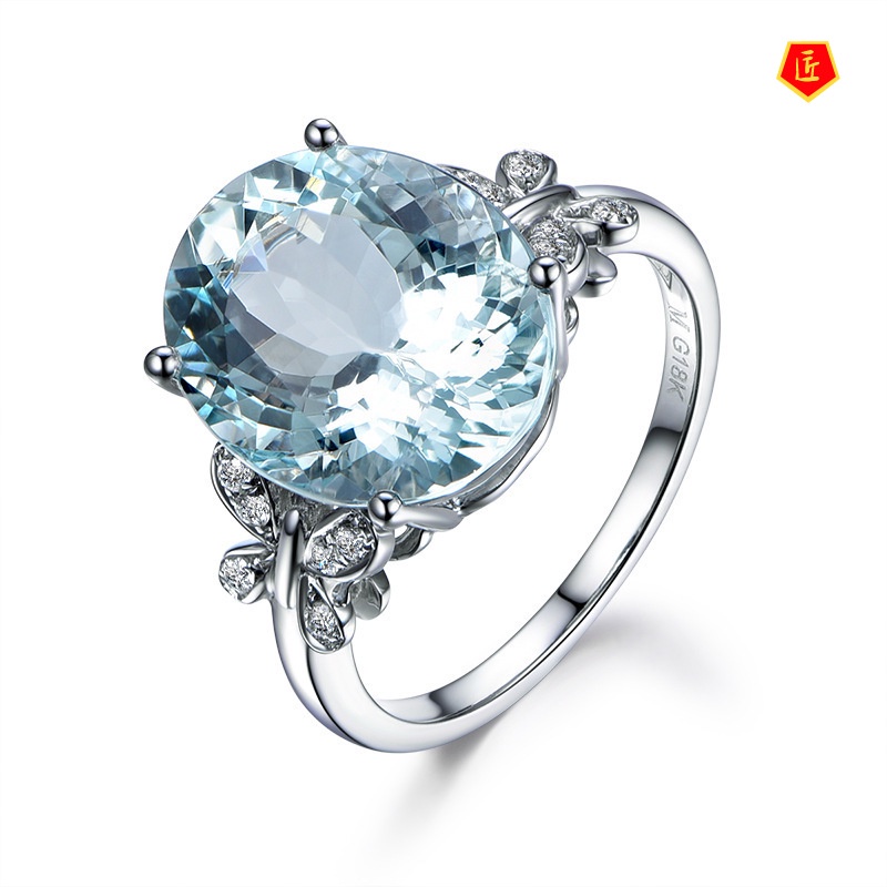 [Ready Stock]Blue Topaz Butterfly Ring Fashion Elegant and Personalized