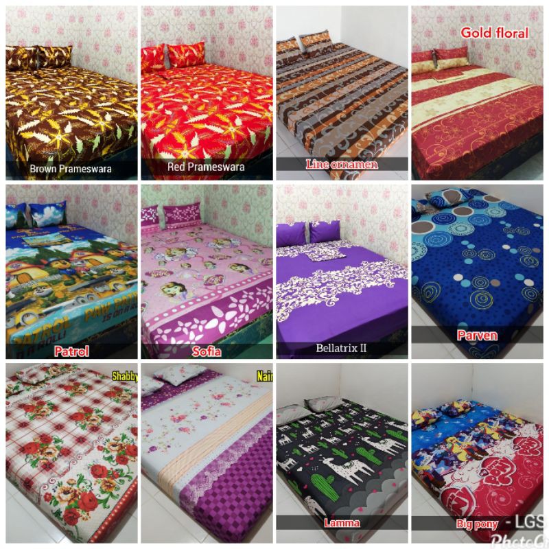 Paket 3pcs sprei 160x200 !! Sprei murah sprei homemade tidur nyenyak9