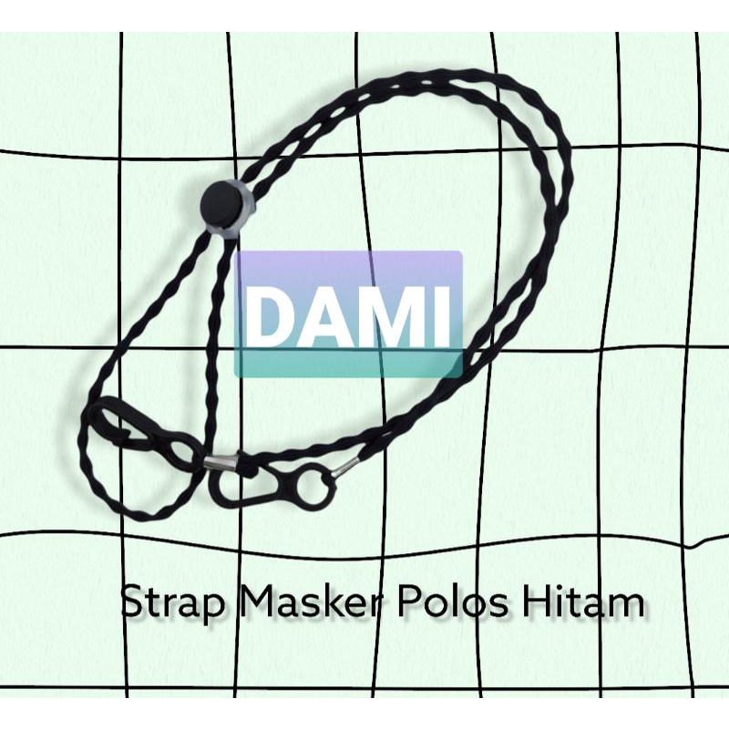 strap masker tali padi polos hitam