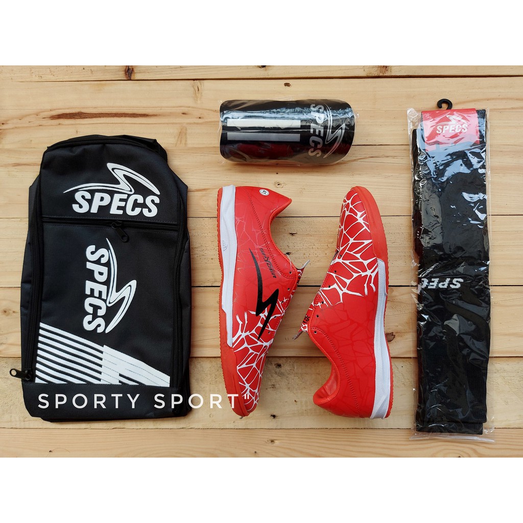 Sepatu Futsal Specs Spyder Warna Merah, Paket All In One