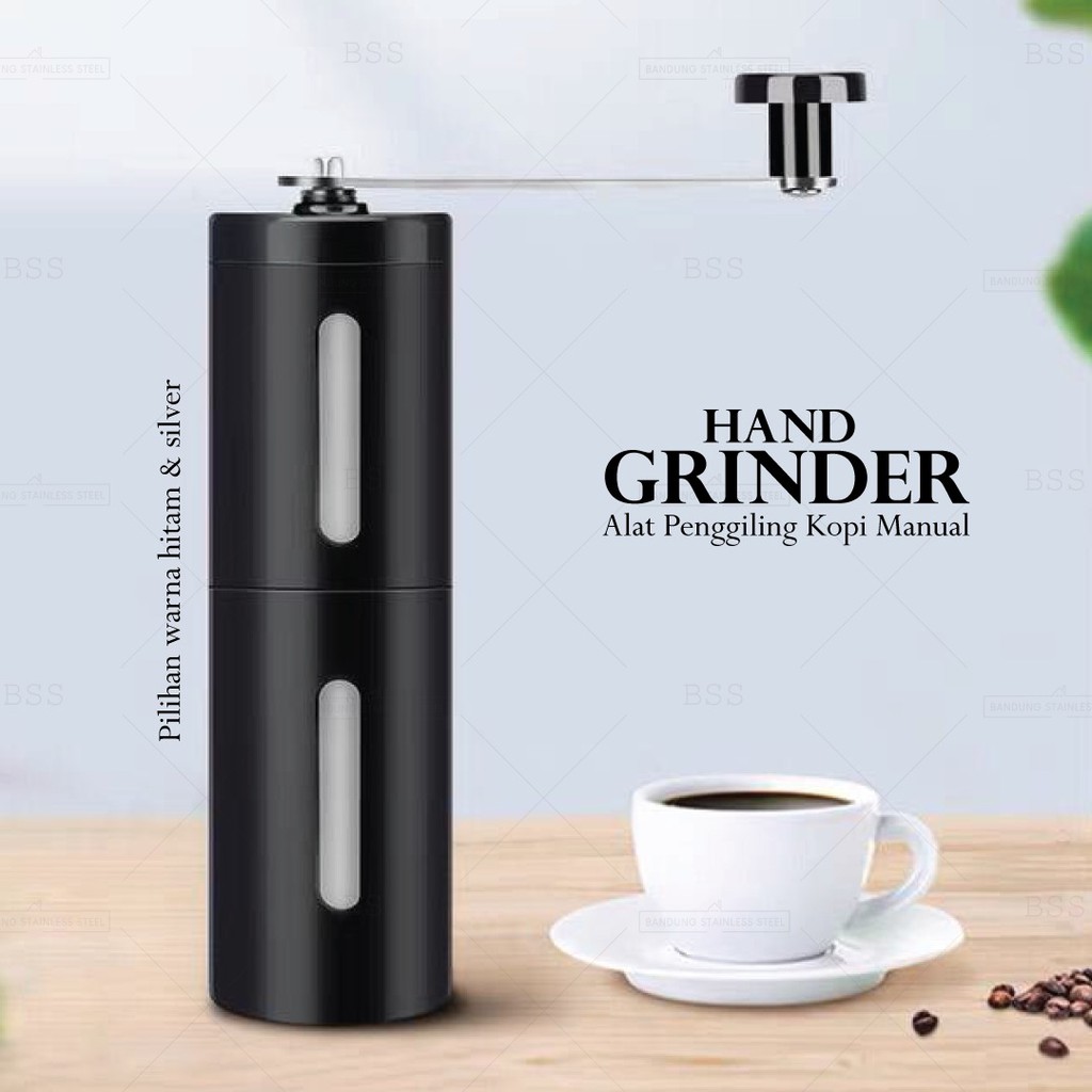 Coffee Maker 30gr Hand Grinder Plastik Tebal Stainless Alat Penghancur Kopi Manual Silver Hitam