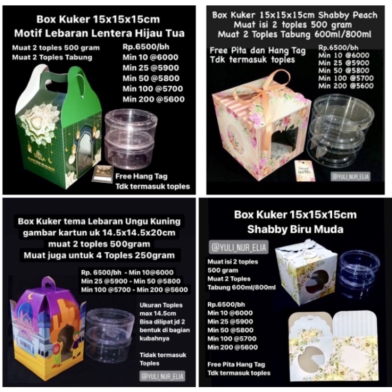 

Box Kuker Motif Lebaran Muat 2 toples 500gr ukuran 15x15x15cm