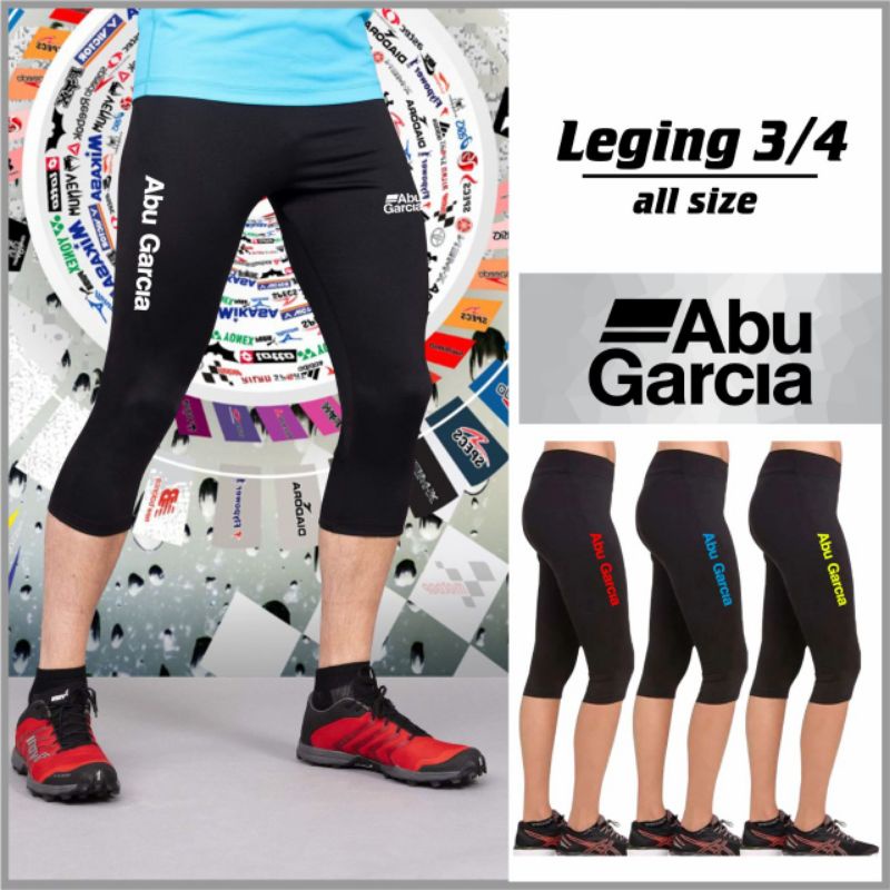 Leging wanita legging 3/4 leging olahraga celana 3/4 olahraga pria