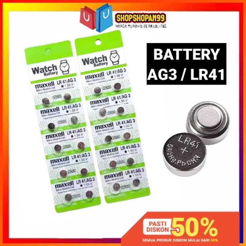 Baterai JAM TANGAN Kancing AG3 LR41 LR 41 AG-3 SR-AG-10 Batre Battery Batrei L736F GROSIR